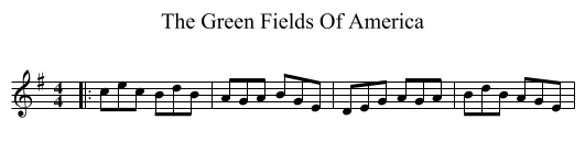 The Green Fields Of America - staff notation