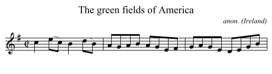 The green fields of America - staff notation