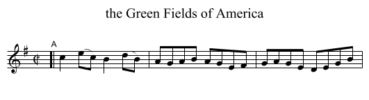 the Green Fields of America - staff notation
