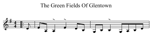 The Green Fields Of Glentown - staff notation