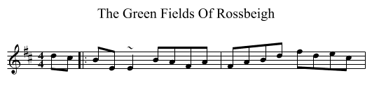 The Green Fields Of Rossbeigh - staff notation