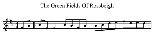 The Green Fields Of Rossbeigh - staff notation