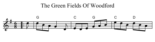 The Green Fields Of Woodford - staff notation