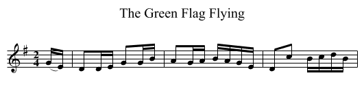 The Green Flag Flying - staff notation