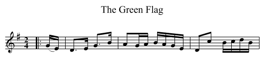 The Green Flag - staff notation