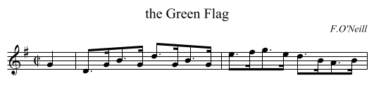 the Green Flag - staff notation