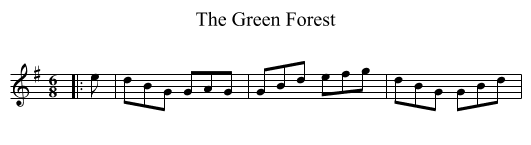 The Green Forest - staff notation