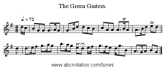 The Green Garters. - staff notation