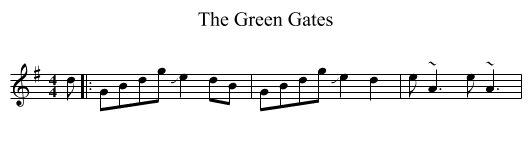The Green Gates - staff notation
