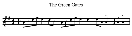 The Green Gates - staff notation