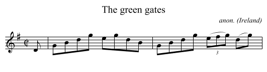 The green gates - staff notation
