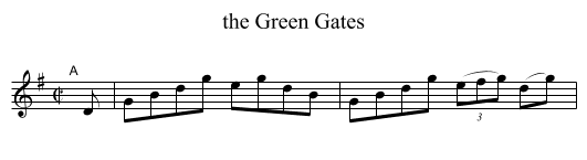 the Green Gates - staff notation