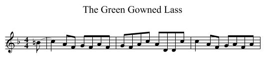 The Green Gowned Lass - staff notation