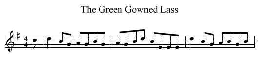 The Green Gowned Lass - staff notation