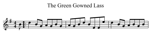 The Green Gowned Lass - staff notation