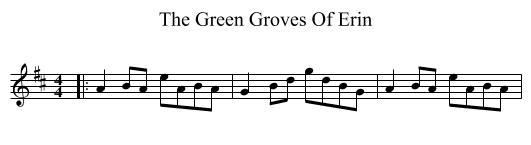 The Green Groves Of Erin - staff notation