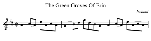 The Green Groves Of Erin - staff notation