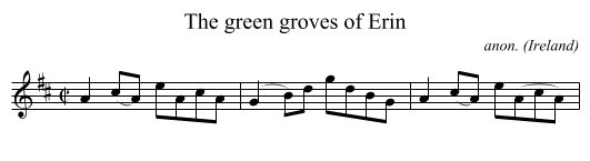 The green groves of Erin - staff notation