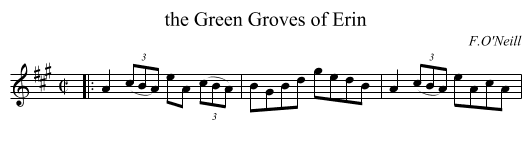 the Green Groves of Erin - staff notation