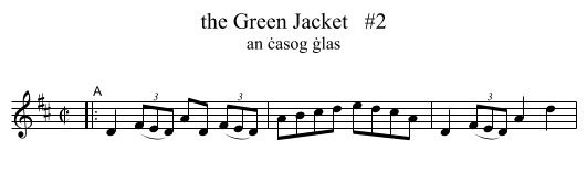 the Green Jacket   #2 - staff notation