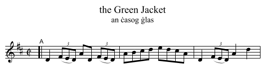 the Green Jacket - staff notation