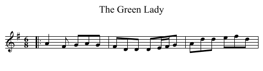 The Green Lady - staff notation