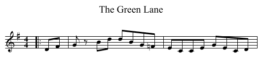 The Green Lane - staff notation
