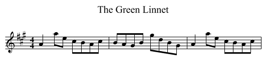 The Green Linnet - staff notation