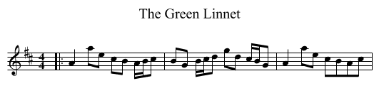 The Green Linnet - staff notation
