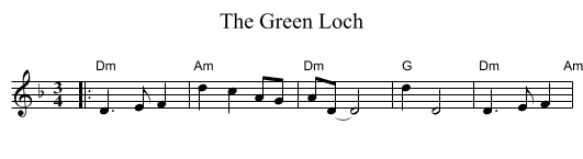 The Green Loch - staff notation