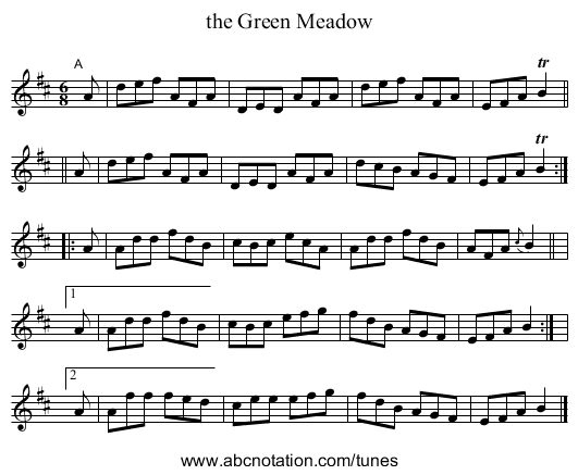 the Green Meadow - staff notation