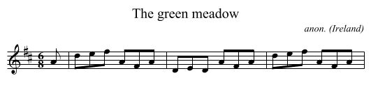 The green meadow - staff notation