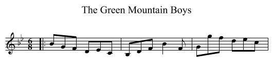 The Green Mountain Boys - staff notation