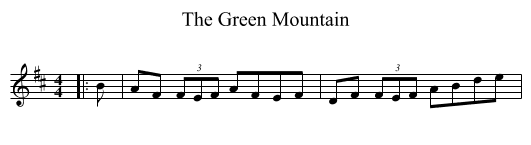 The Green Mountain - staff notation