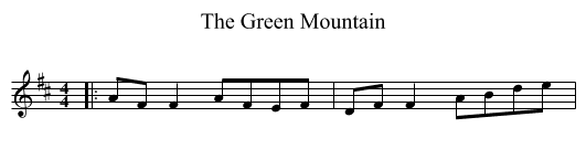 The Green Mountain - staff notation