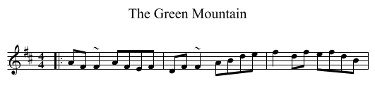 The Green Mountain - staff notation