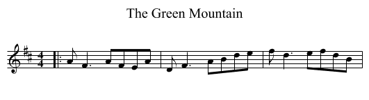 The Green Mountain - staff notation