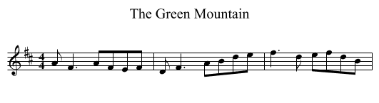 The Green Mountain - staff notation