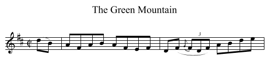 The Green Mountain - staff notation