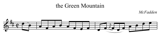 the Green Mountain - staff notation