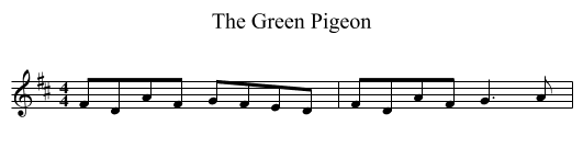 The Green Pigeon - staff notation