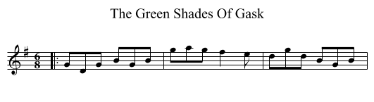 The Green Shades Of Gask - staff notation