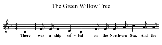 The Green Willow Tree - staff notation
