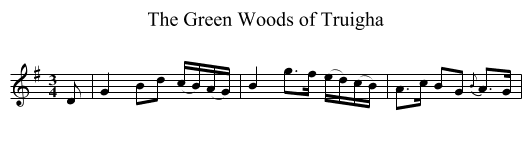 The Green Woods of Truigha - staff notation