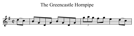 The Greencastle Hornpipe - staff notation