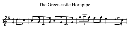 The Greencastle Hornpipe - staff notation