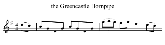 the Greencastle Hornpipe - staff notation