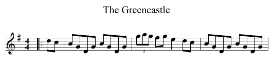 The Greencastle - staff notation