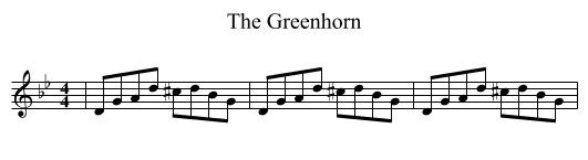 The Greenhorn - staff notation
