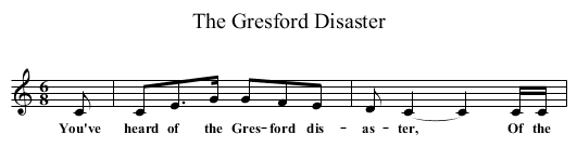 The Gresford Disaster - staff notation